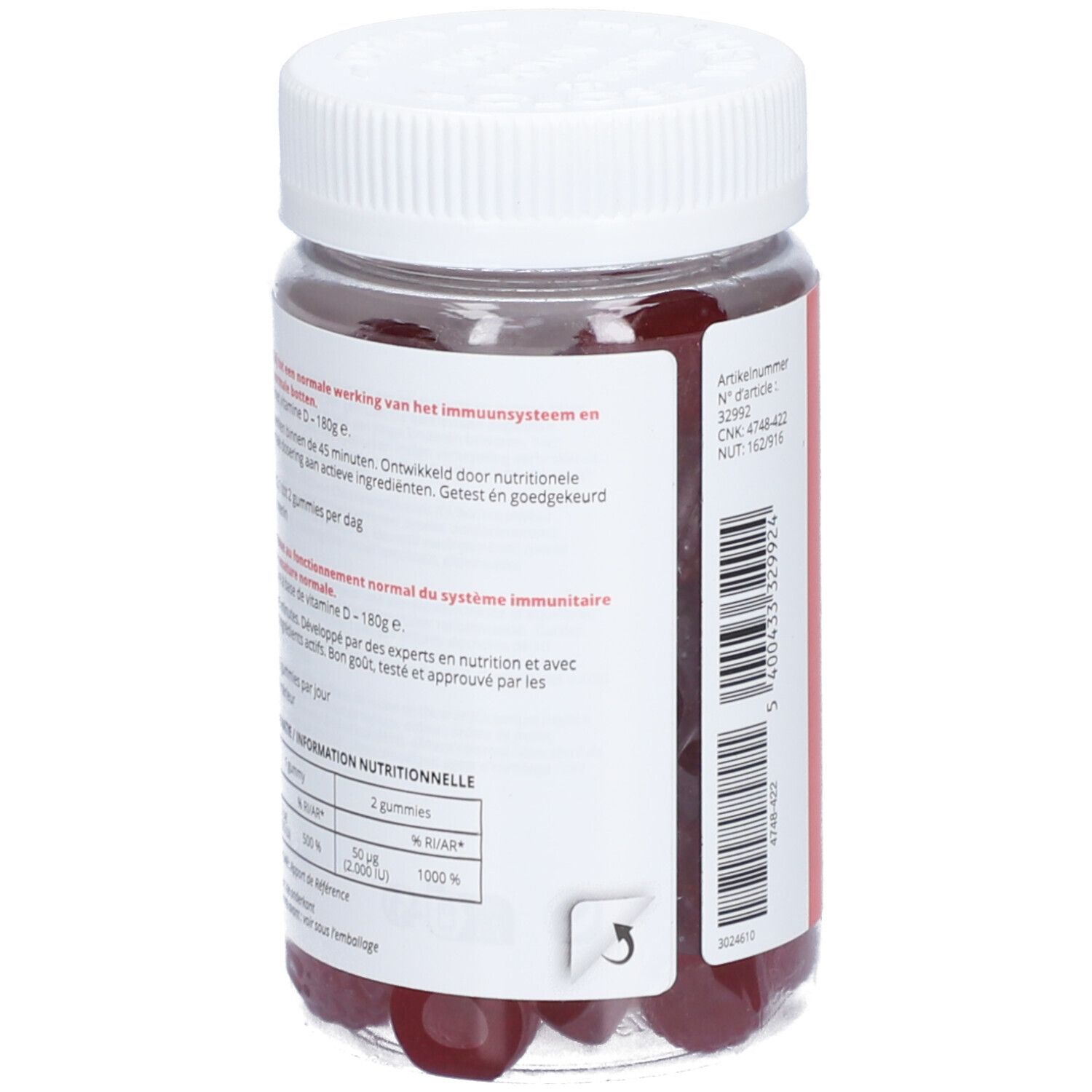 Vitamine D 1000IE Aardbeien 60 gummies