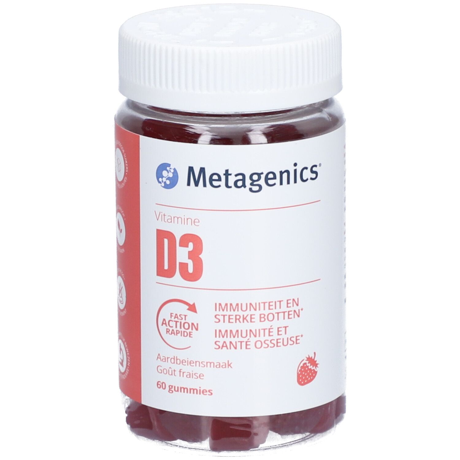 Vitamine D 1000IE Aardbeien 60 gummies