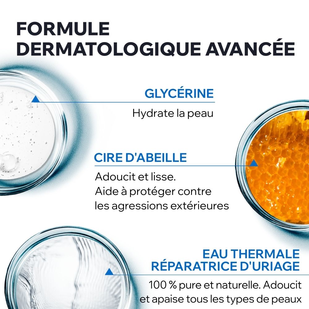 Tube Uriage Cold Cream, dos avec description française.