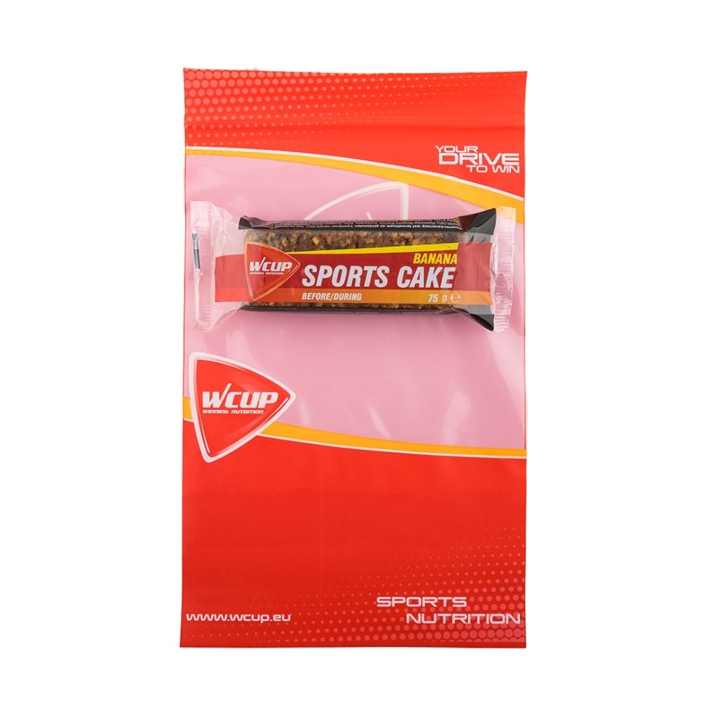 Barre WCUP Sports Cake Banane dans son emballage.