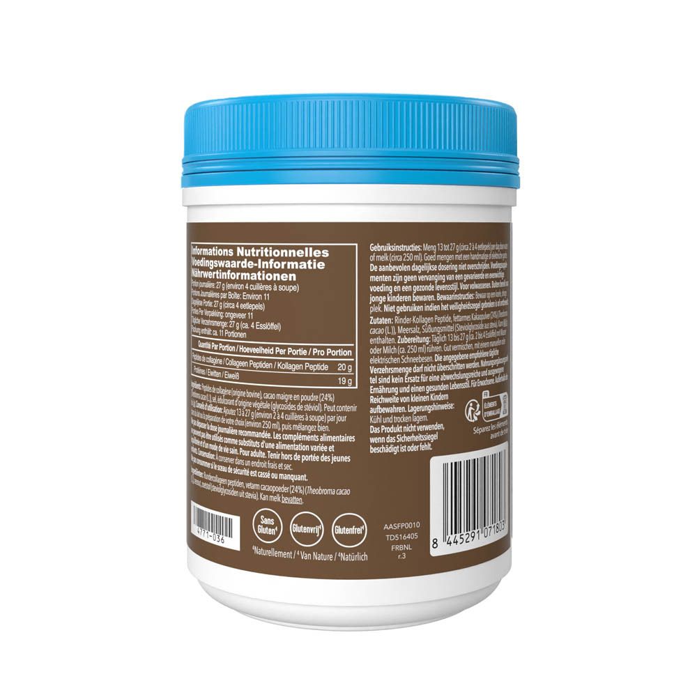 Dos du pot de Vital Proteins Collagen Peptides. Texte : Informations nutritionnelles.