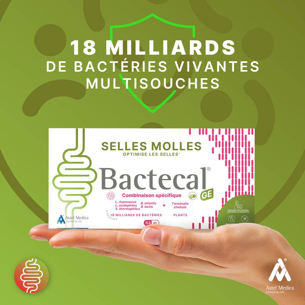 Boîte Bactecal GE de côté avec numéro LOT. Pour selles molles.