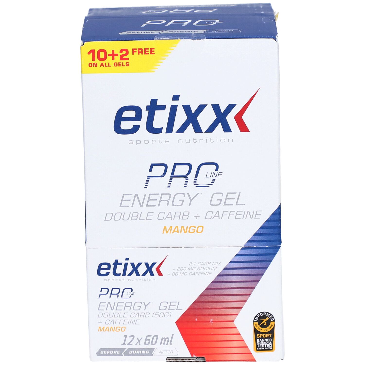 Etixx Double Carb Energy Gel Pro Line + Koffein Mango