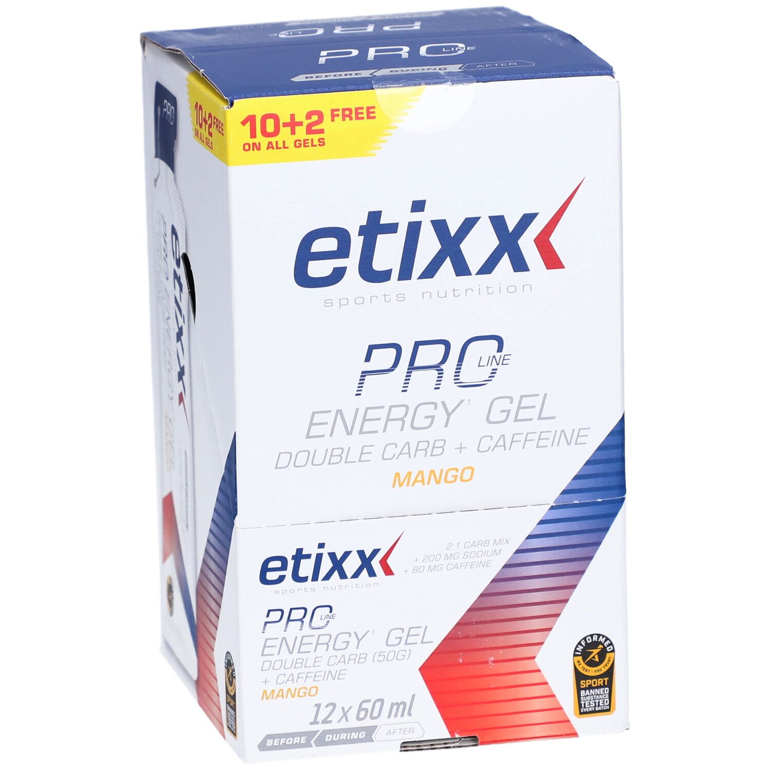 Etixx Double Carb Energy Gel Pro Line + Koffein Mango