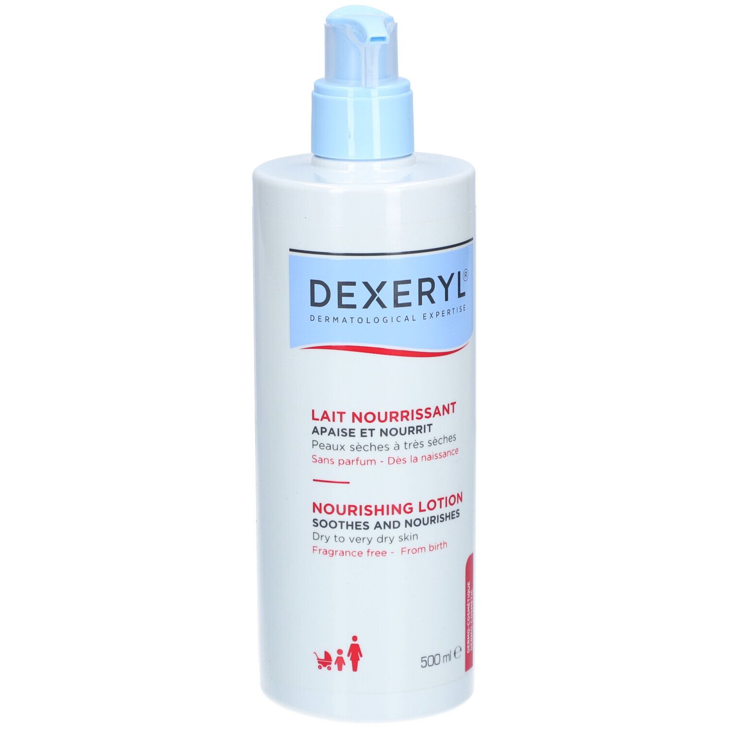 Dexeryl® Nourishing Lotion Flasche mit Pumpspender, 500ml.