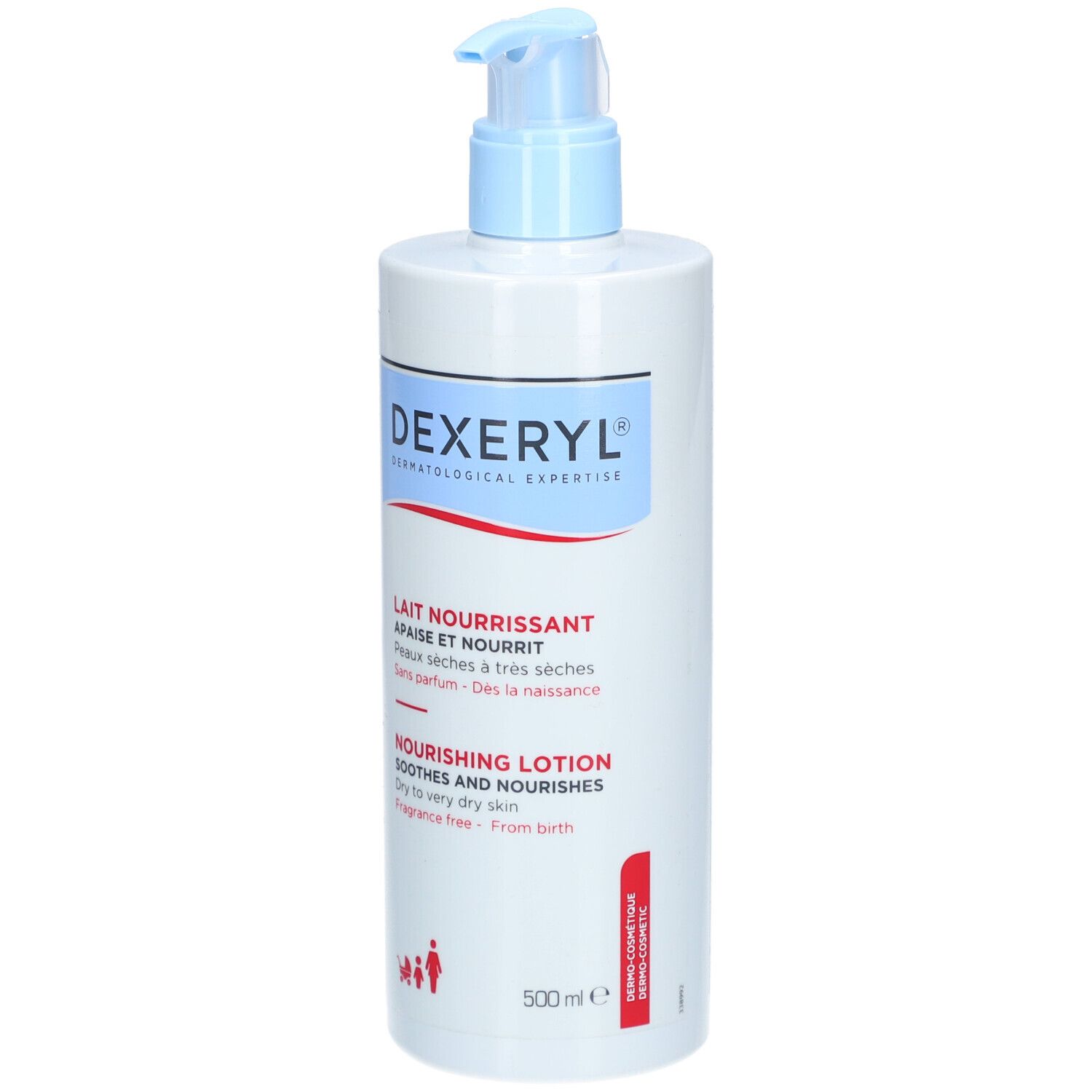Dexeryl® Nourishing Lotion Flasche mit Pumpspender, 500ml.