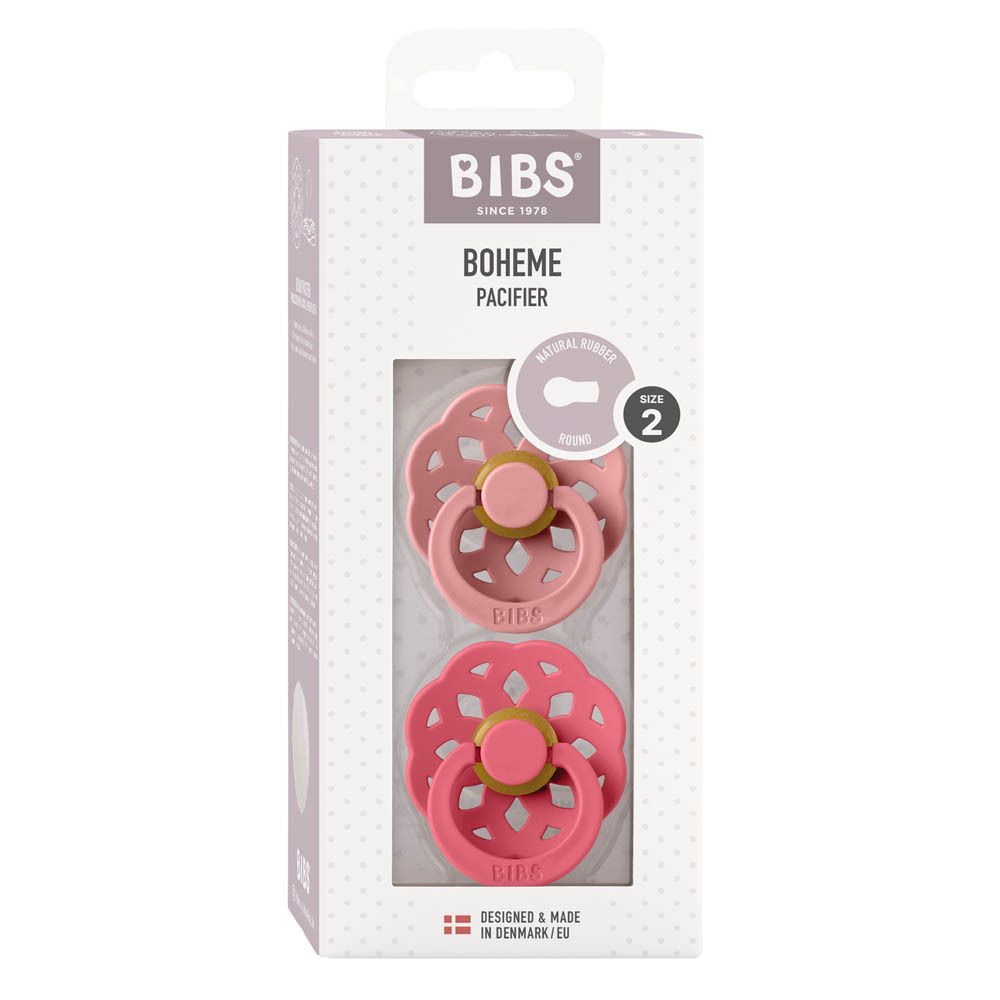 BIBS Duo de Sucettes Boheme Dusty Pink/Coral 6-18 mois