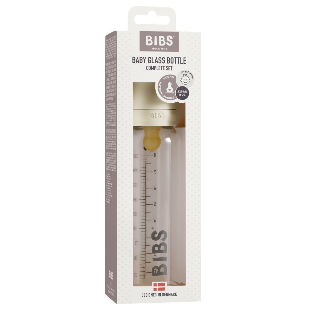 BIBS Biberon en Verre 225 ml Set Complet Ivory 0 mois et +