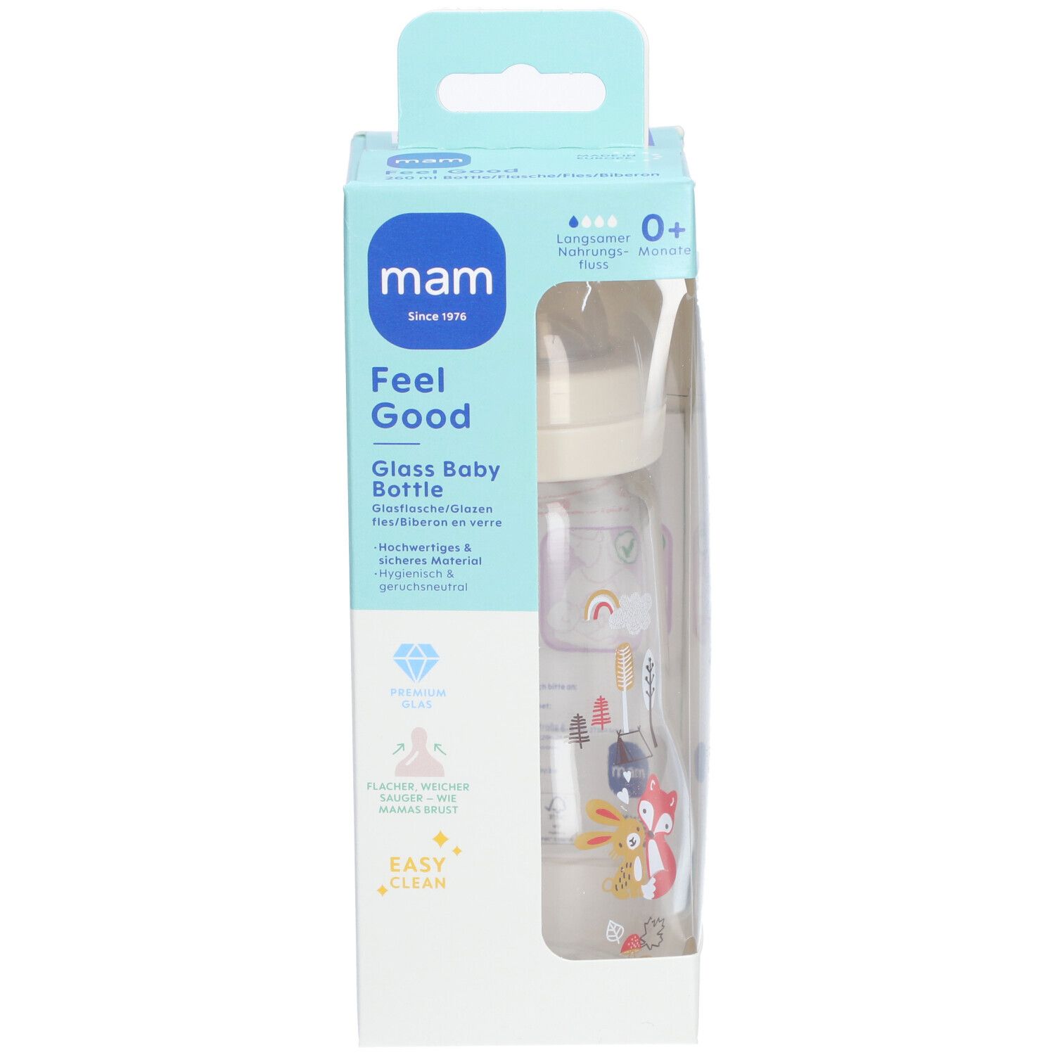 MAM Feel Good Biberon en verre mat unisexe 2 mois+