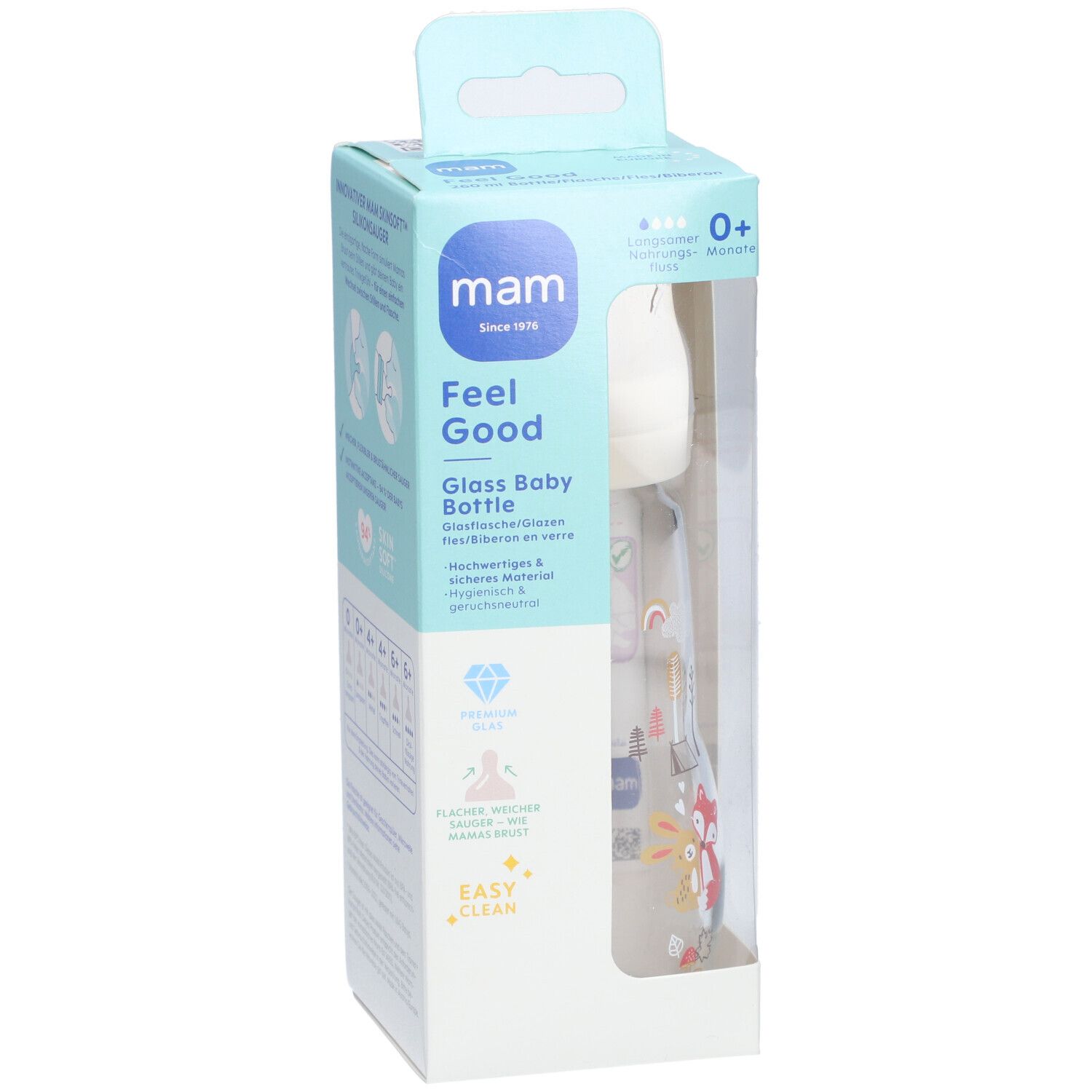 MAM Feel Good Biberon en verre mat unisexe 2 mois+