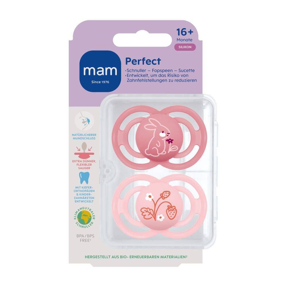 MAM Perfect Tétine silicone rose 16 mois et +