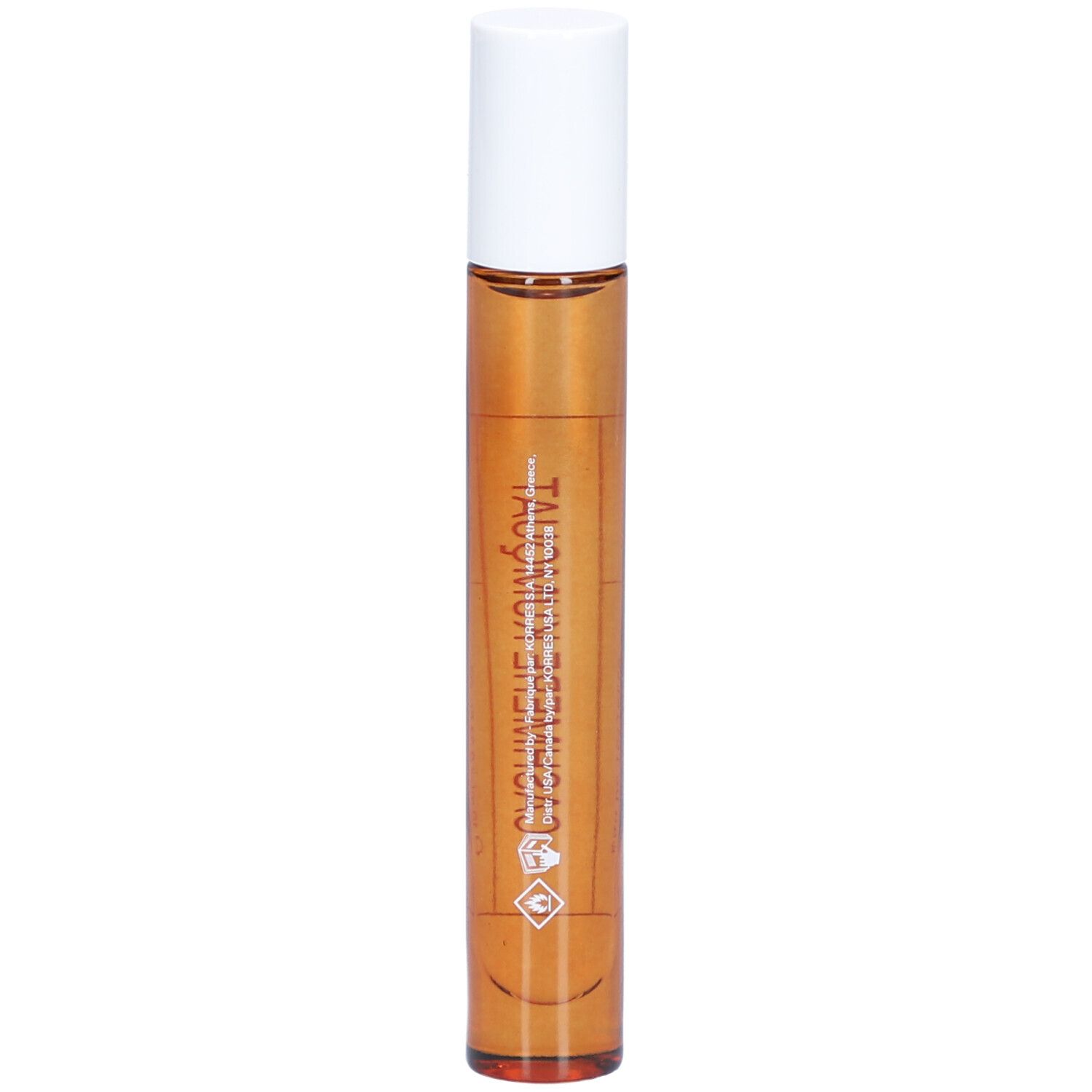 Roll-on-Flakon mit weißem Deckel. Aufschrift: Cashmere Kumquat, Eau de Toilette.