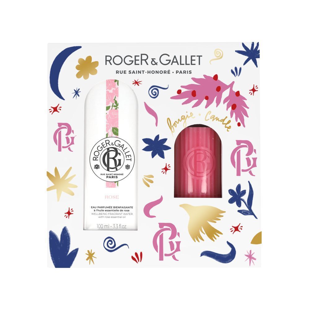 Roger & Gallet Weihnachtsset Rose Eau Parfumée + Kerze