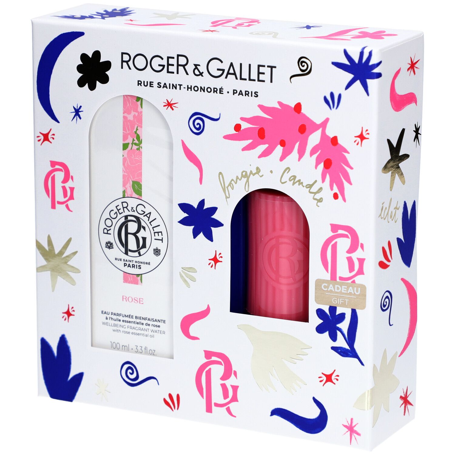 Roger & Gallet Weihnachtsset Rose Eau Parfumée + Kerze