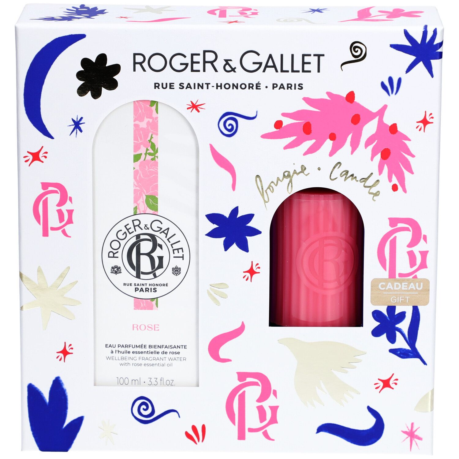 Roger & Gallet Weihnachtsset Rose Eau Parfumée + Kerze