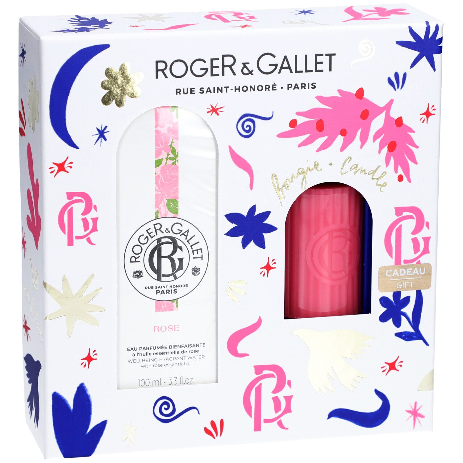 Roger & Gallet Weihnachtsset Rose Eau Parfumée + Kerze