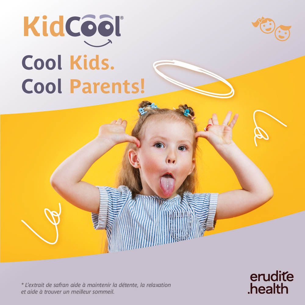 Flacon de 30 gommes KidCool, bouchon violet, motif koala.