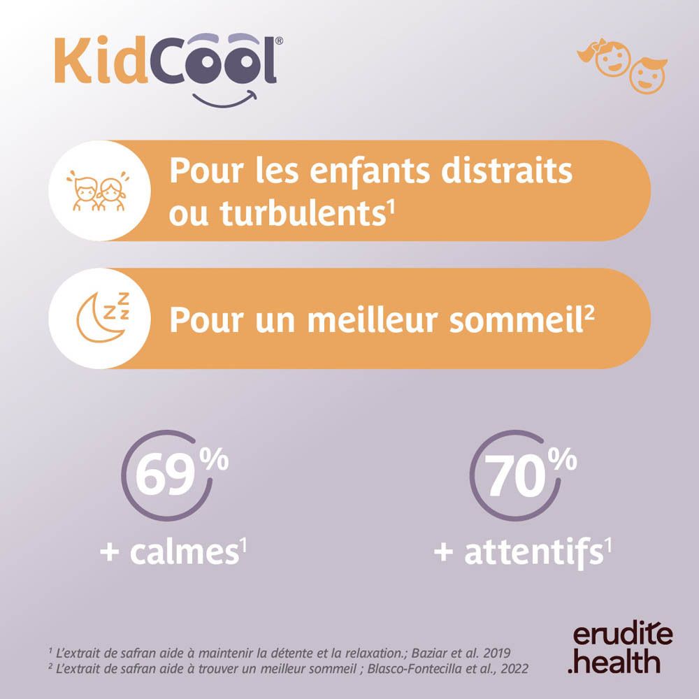 Flacon de 30 gommes KidCool, bouchon violet, motif koala.