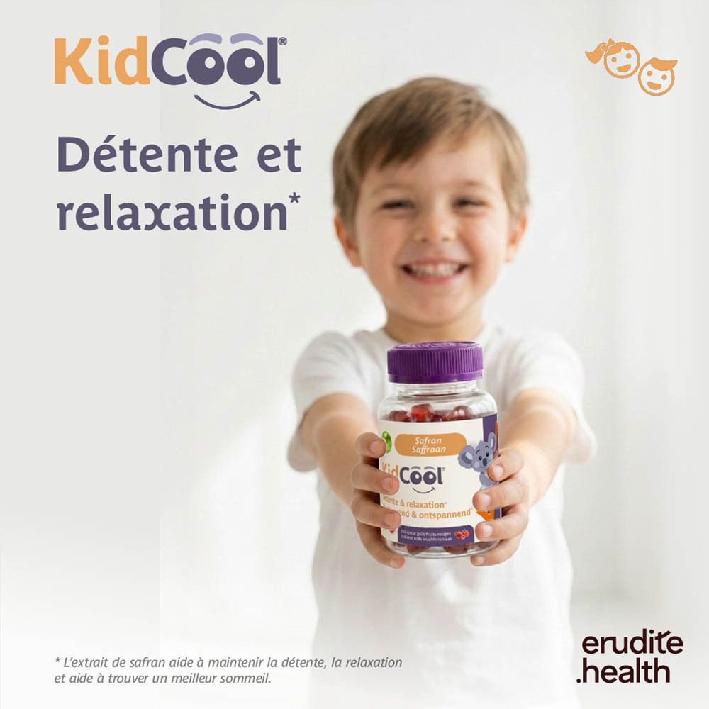 Flacon de 30 gommes KidCool, bouchon violet, motif koala.