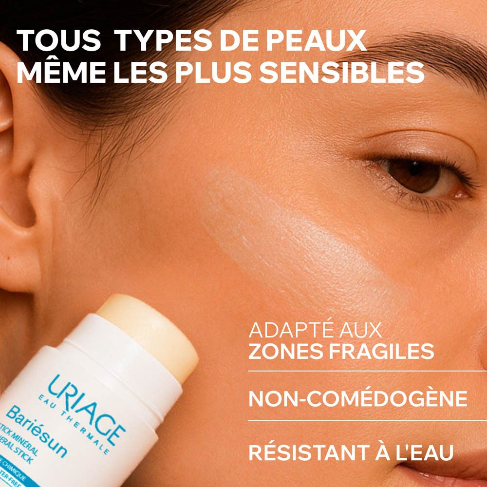 Uriage Bariésun Mineralstift SPF 50+. Ingrédients. Bouclier antioxydant. Beurre de karité.