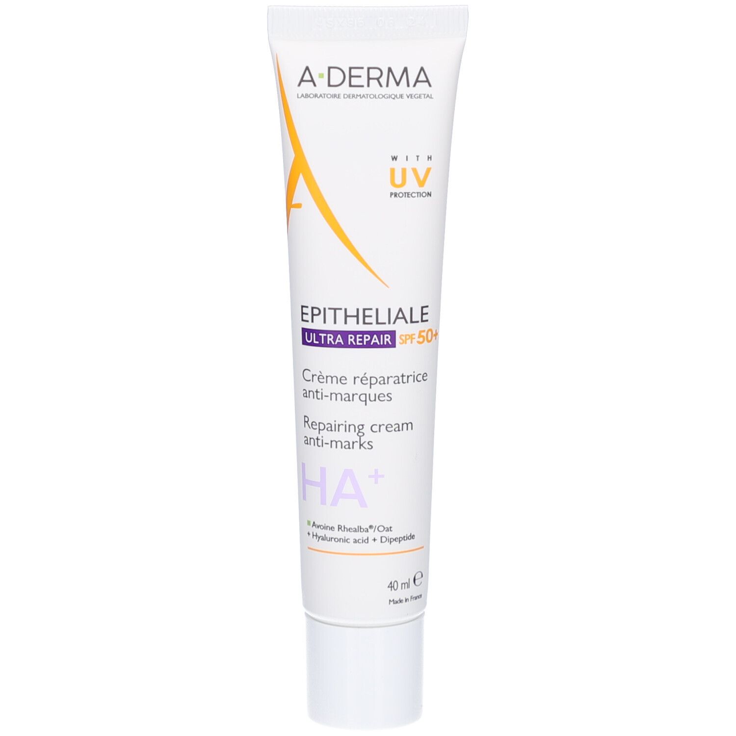 A-Derma EPITHELIALE Ultra Repair SPF50+ Tube. Reparierende Creme. 40ml.