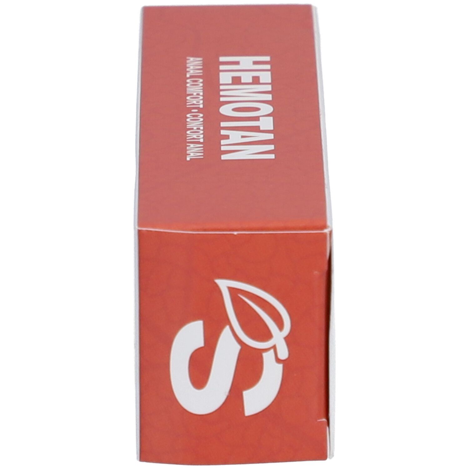 Produktverpackung. Aufschrift: Hemotan, Anal Comfort. Logo.