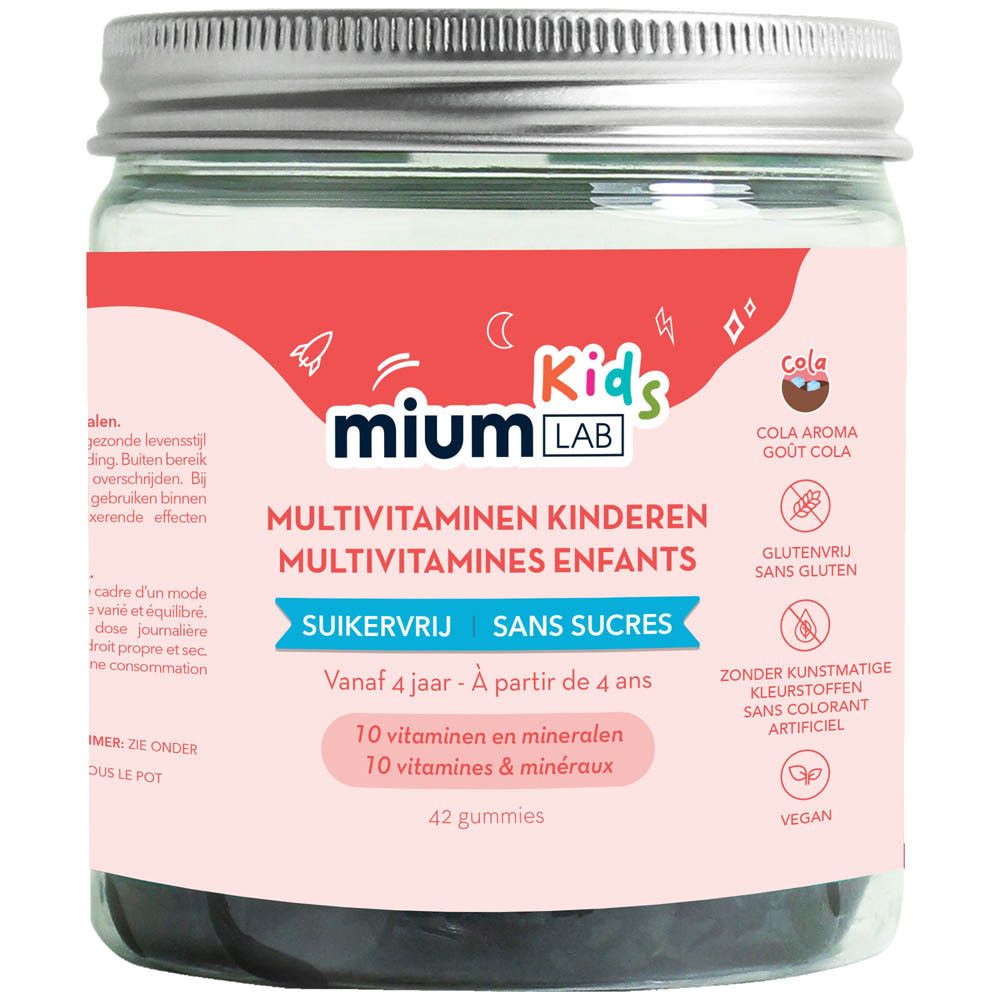 Glas mit Multivitamin-Gummibärchen für Kinder, zuckerfrei.