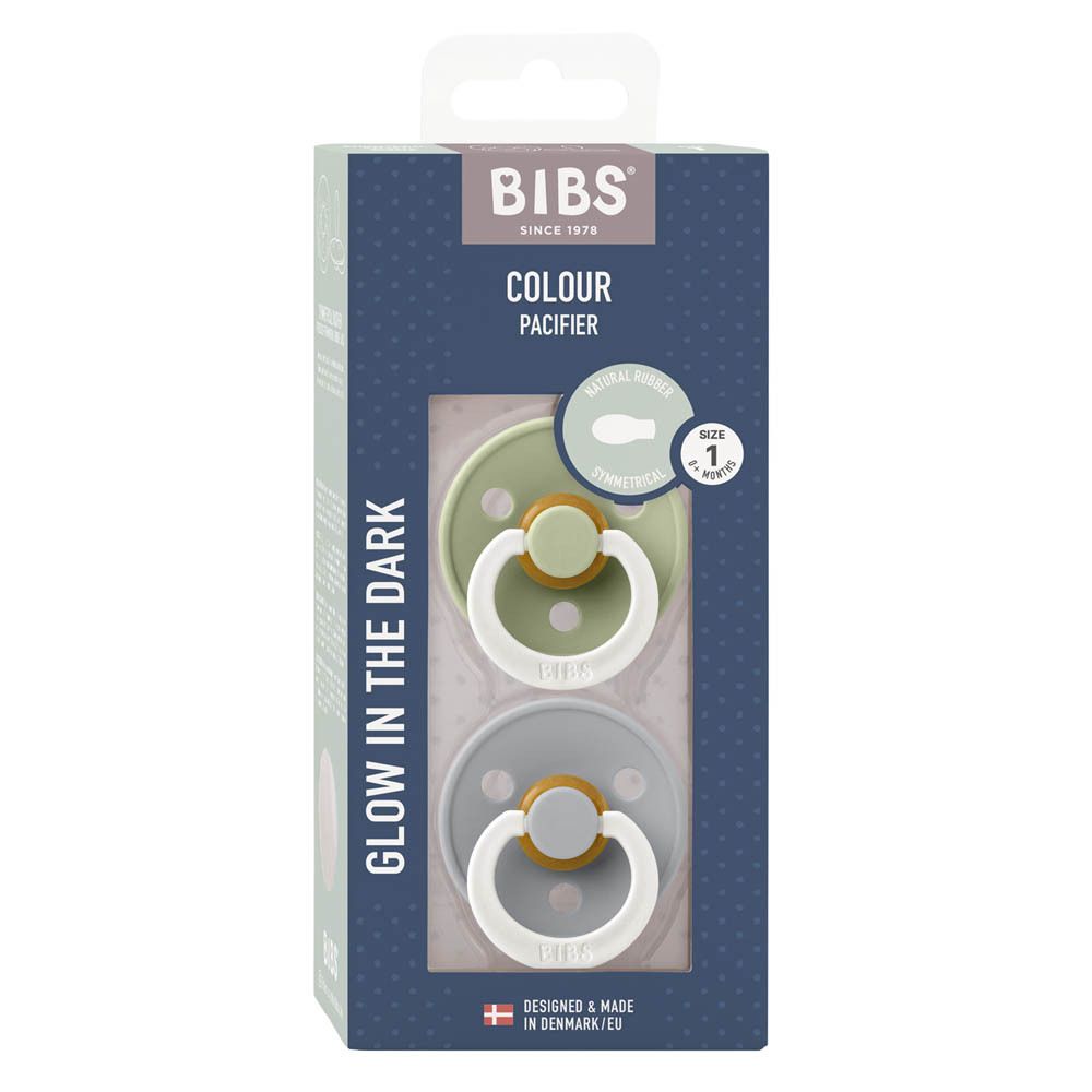 BIBS Fopspeen Symmetric Glowindark Sage - Cloud  0-6 Maanden 2st