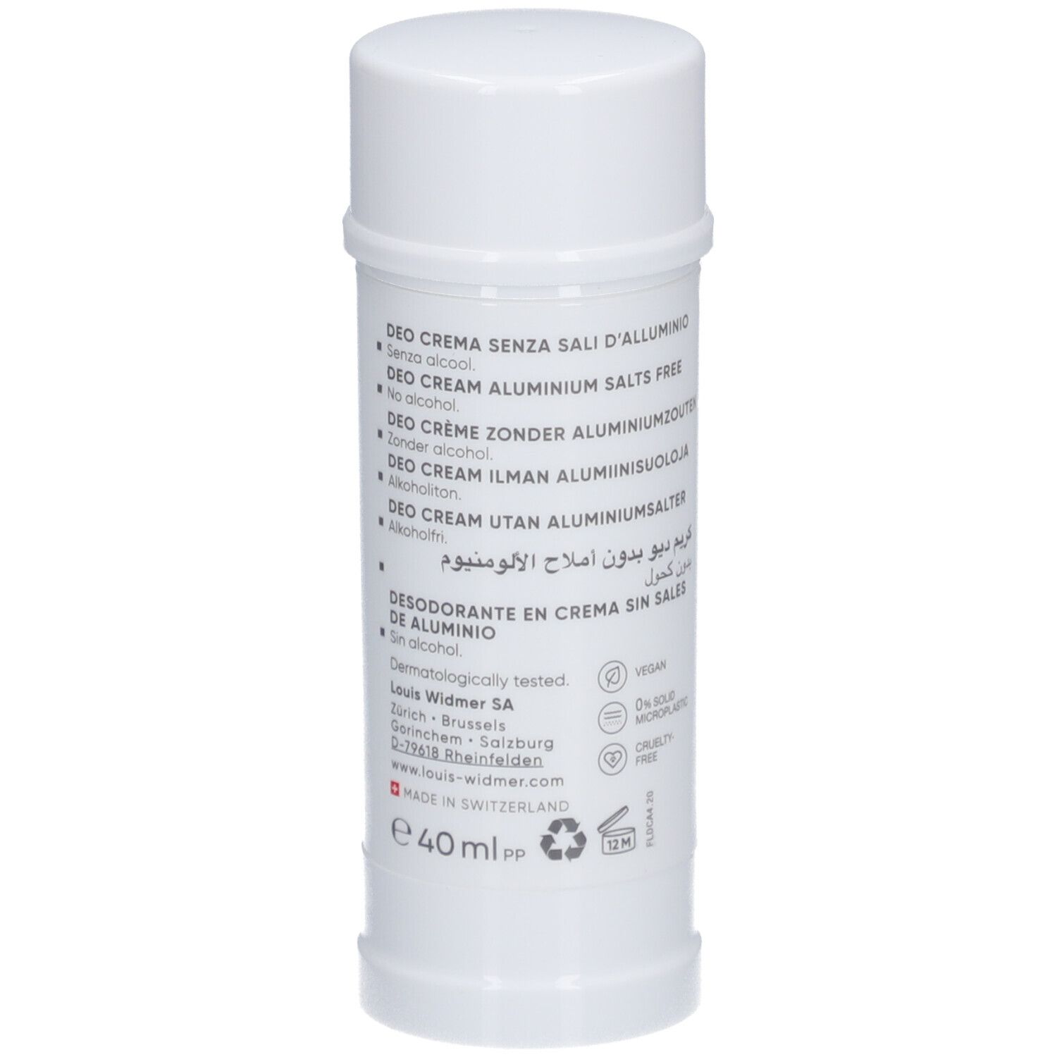 Louis Widmer Deo Crème Sans Sels Aluminium