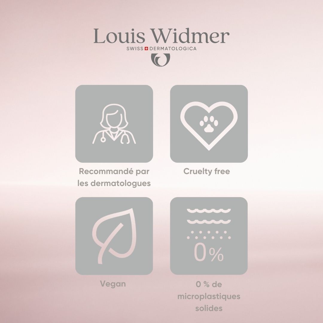 Emballage produit. Marque: Louis Widmer. Texte: Crème de jour teintée UV20 Bronze 02. Pour tous types de peau.