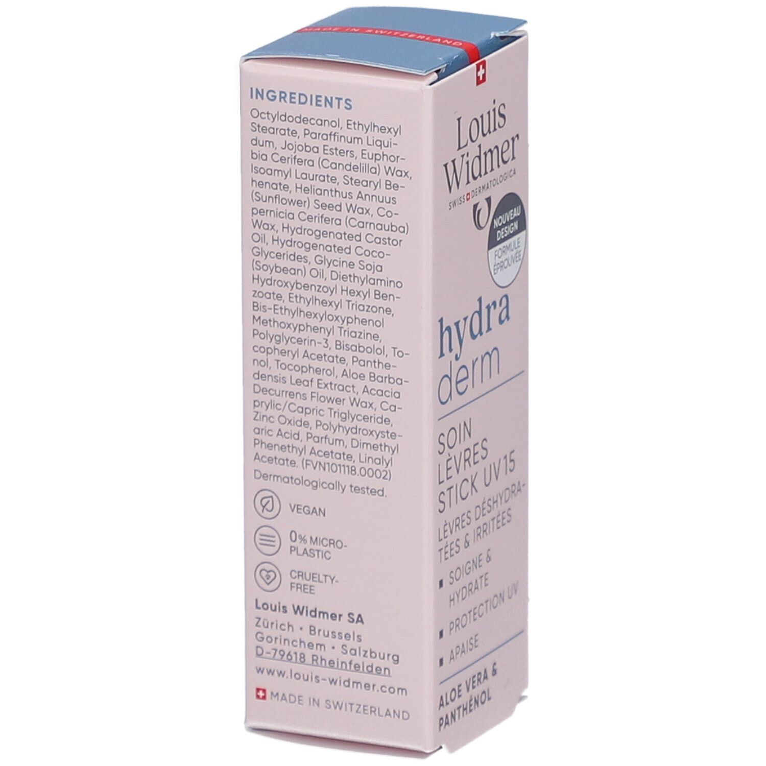Louis Widmer Hydraderm Stick Soin des Lèvres SPF15