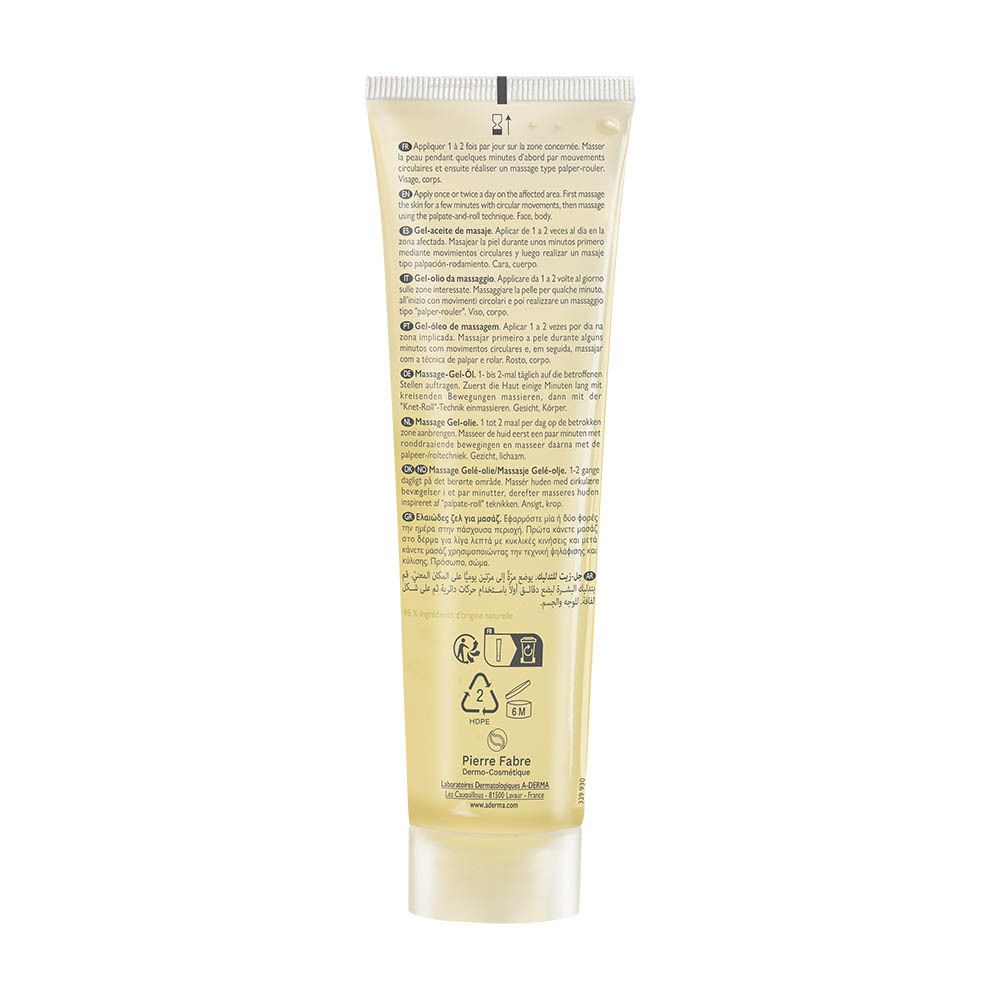 Dos du tube A-Derma Epitheliale Ultra Repair Gel-huile de massage.