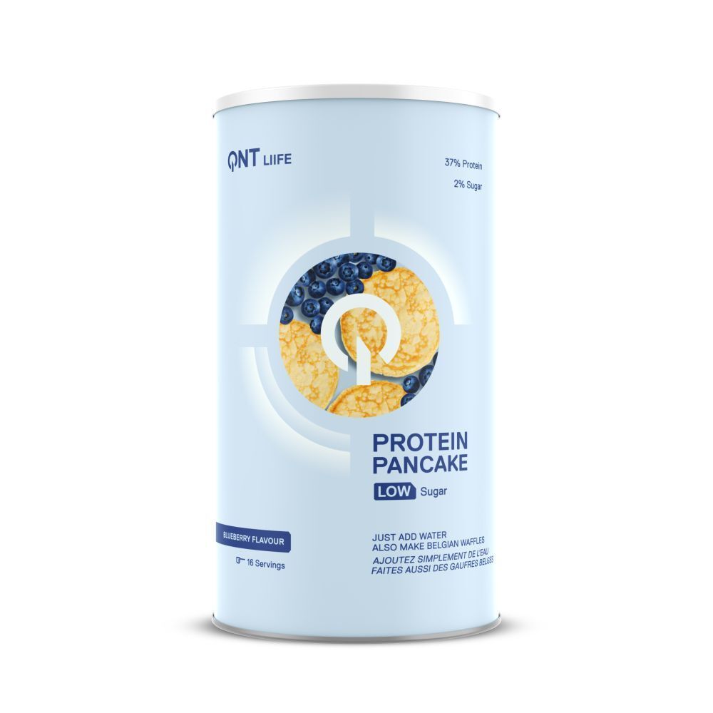 QNT Protein-Pfannkuchen mit wenig Zucker Myrtillen