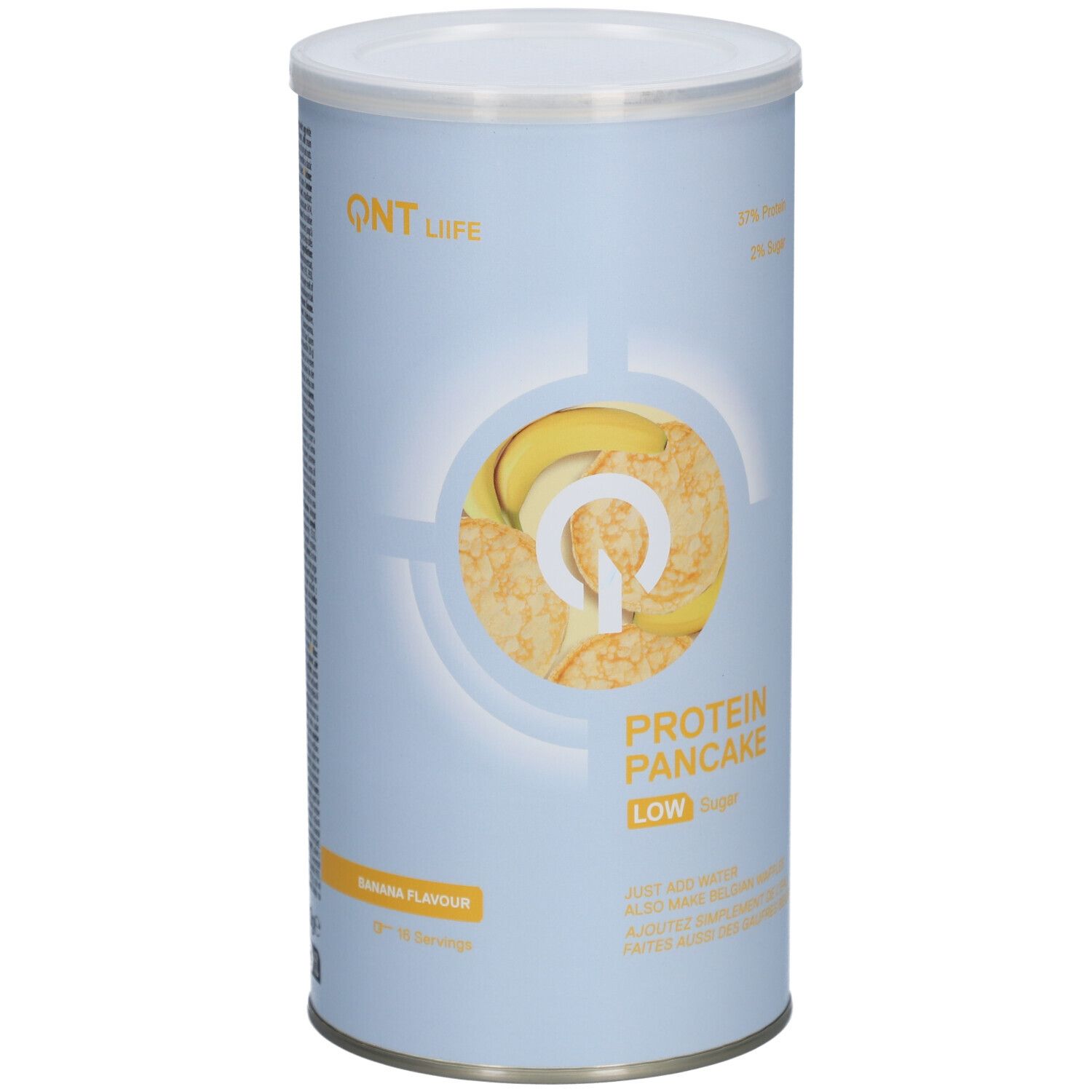 QNT Protein-Pfannkuchen mit wenig Zucker Banane