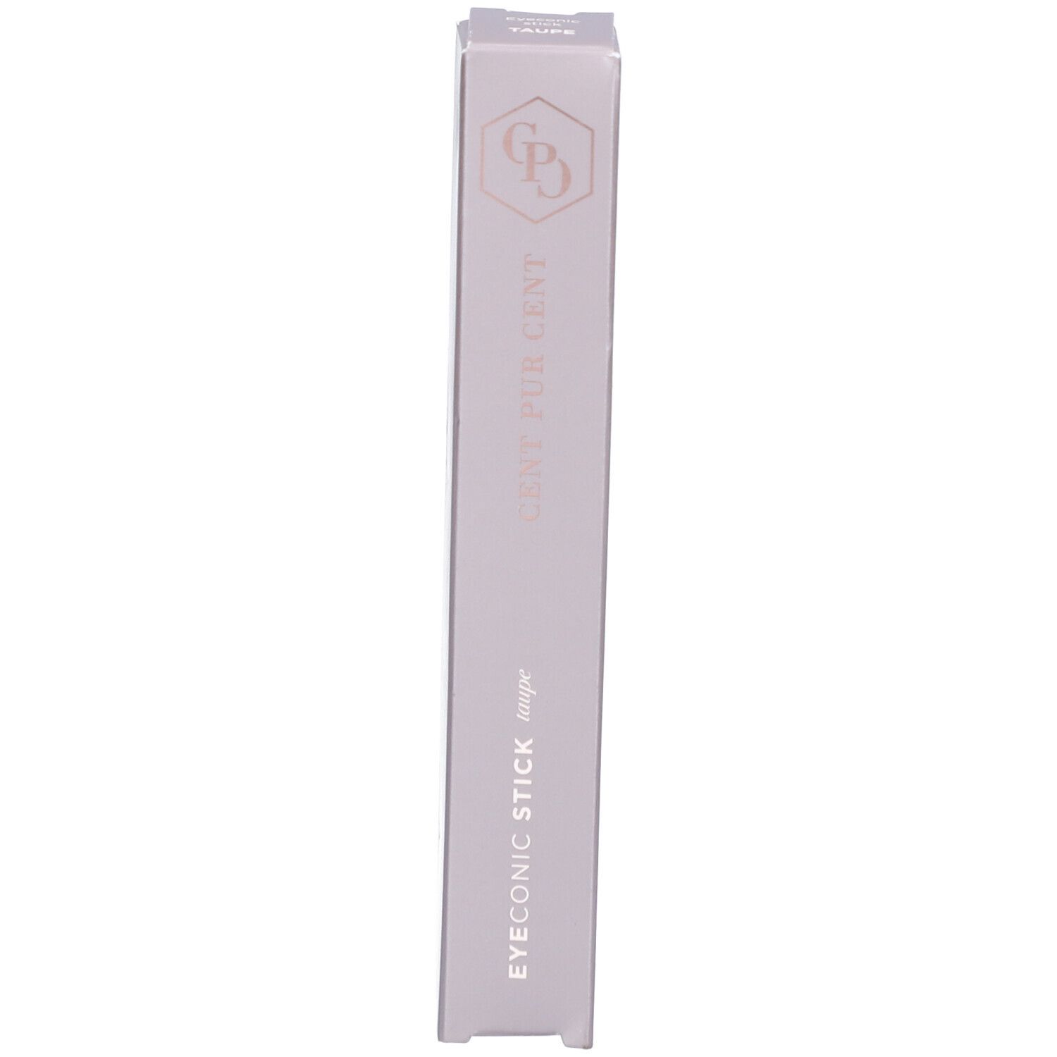 Verpackung mit Aufschrift: EYECONIC STICK Taupe, CENT PUR CENT.