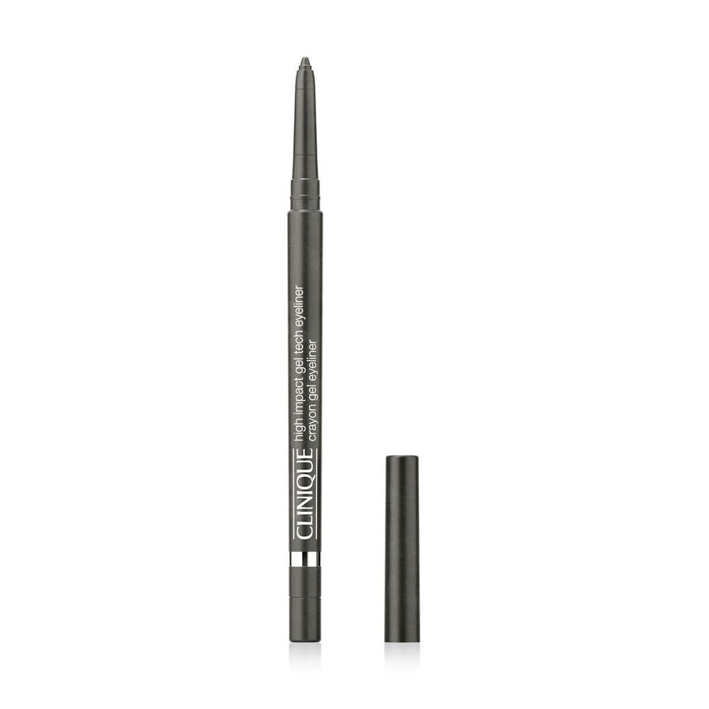 Schwarzer Eyeliner-Stift mit Kappe. Marke: Clinique. Produkt: High Impact Gel Tech Eyeliner.
