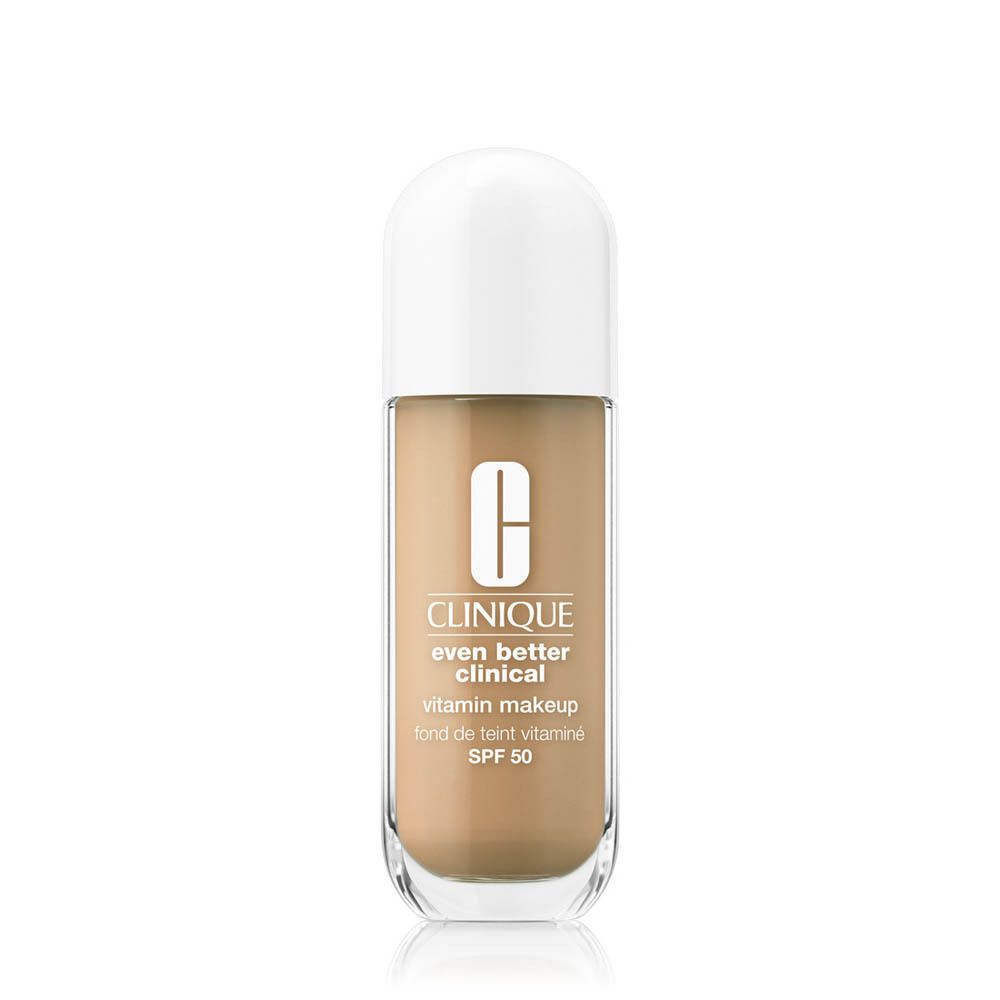 Clinique Even Better Clinical Vitamin Makeup. Flasche mit beiger Flüssigkeit und weißem Deckel. SPF 50.