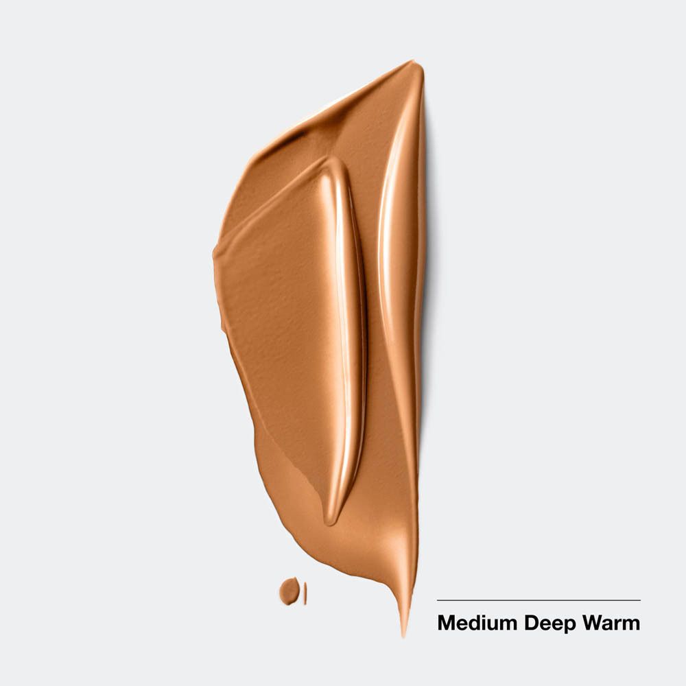 Farbprobe von Clinique Even Better Clinical Makeup. Braune Farbe. Text: Medium Deep Warm 3.