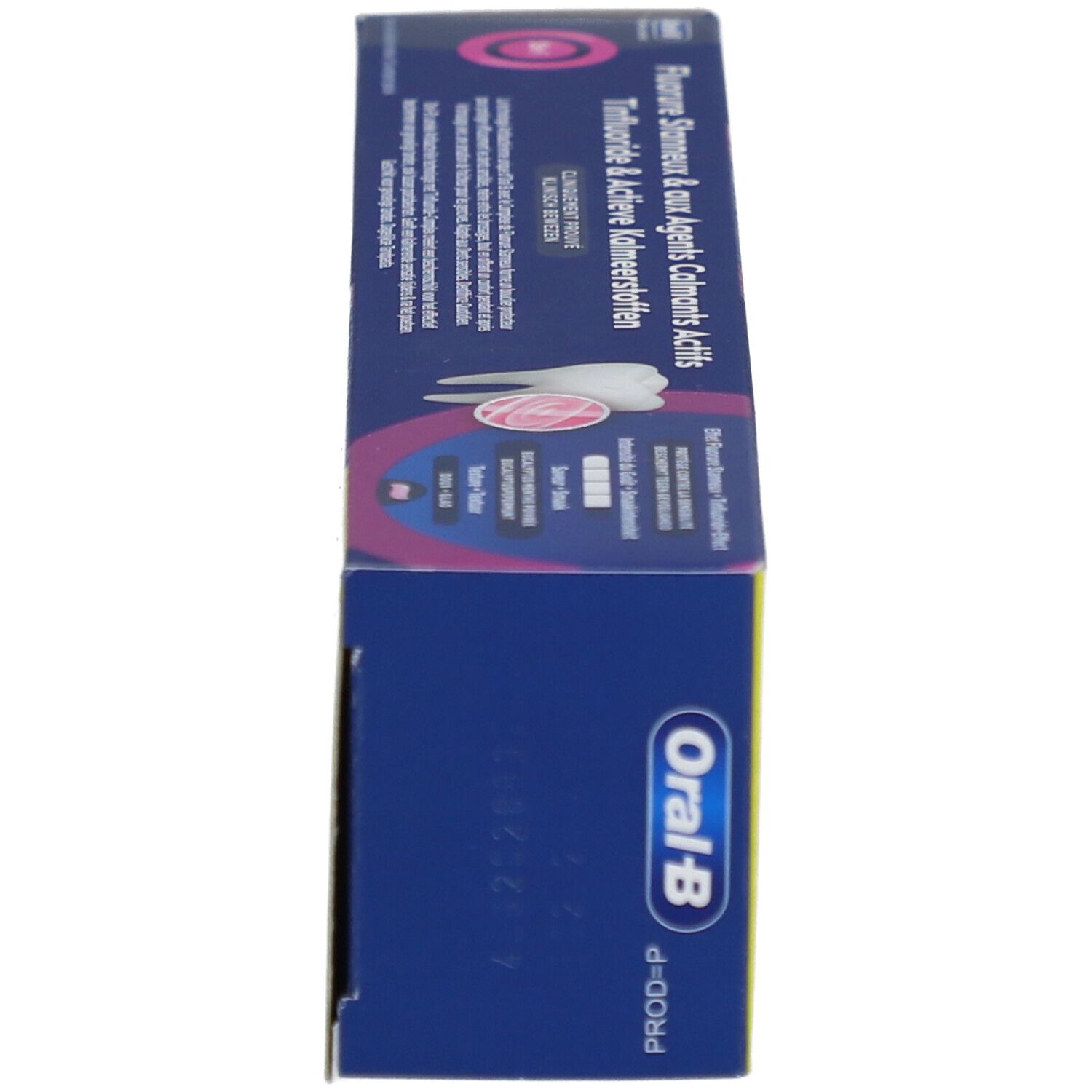 Seitenansicht der Schachtel. Oral-B Professional, Schutz vor Empfindlichkeit. 125 ml.