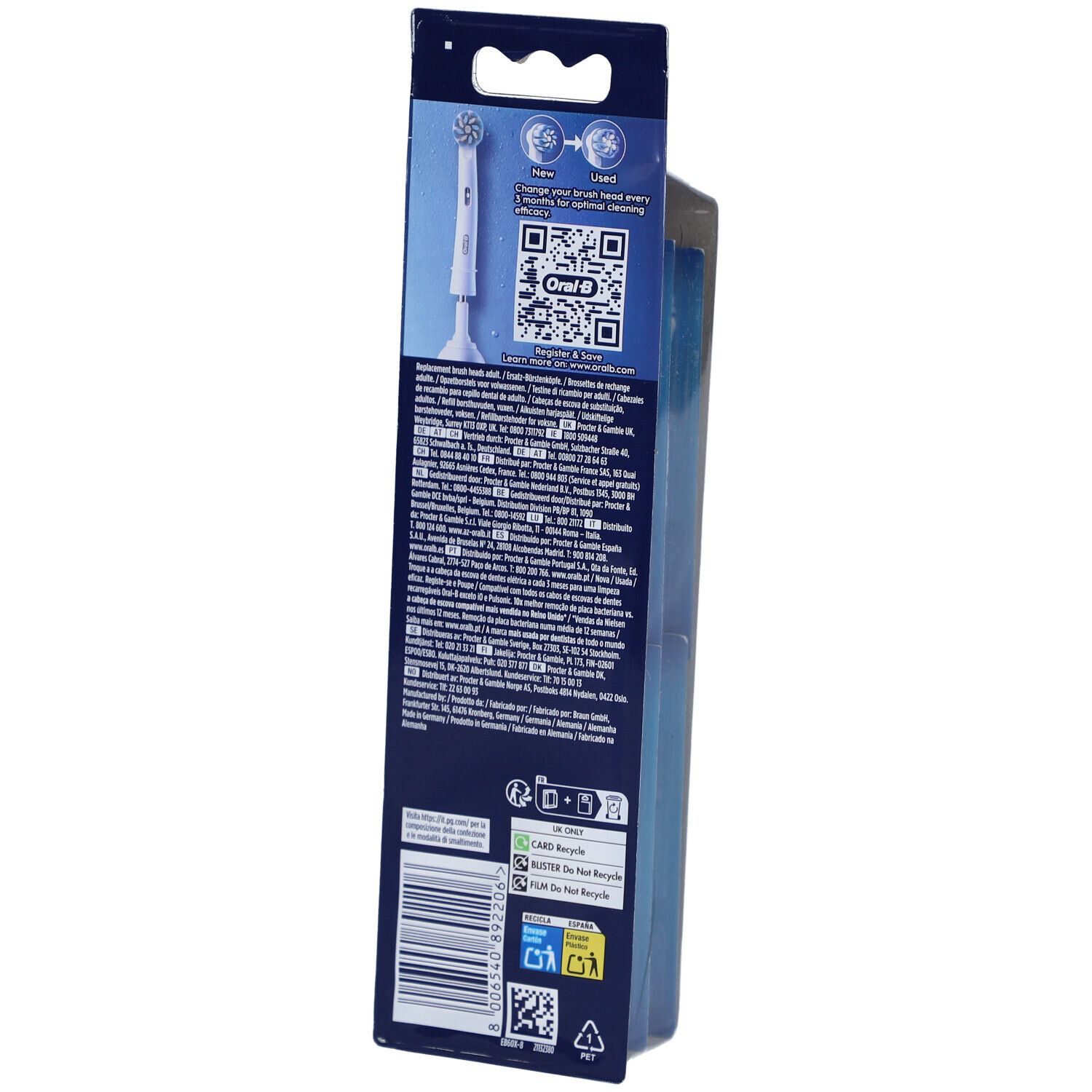 OralB Nachfüllpackung Sensitive Clean Xf Opzetborstels 8