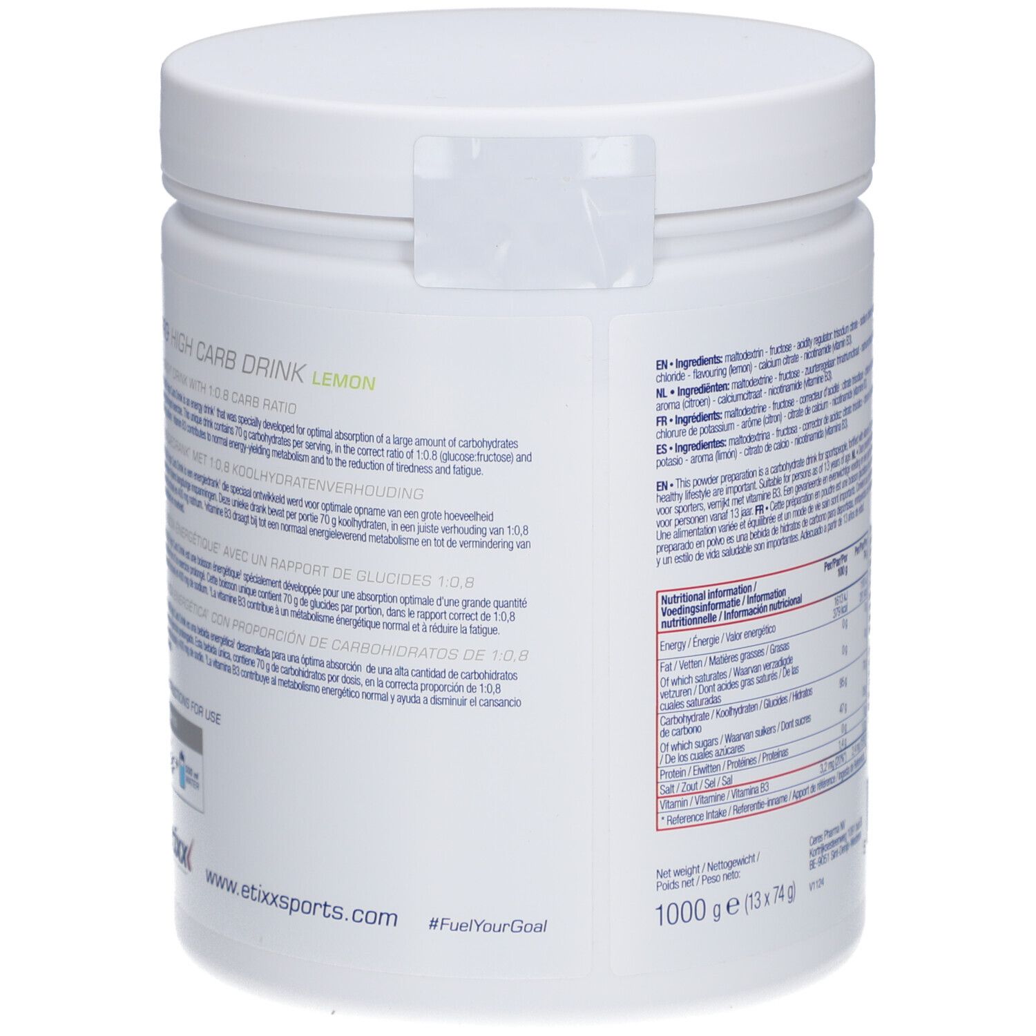 Etixx Pro Line High Carb Boisson Citron