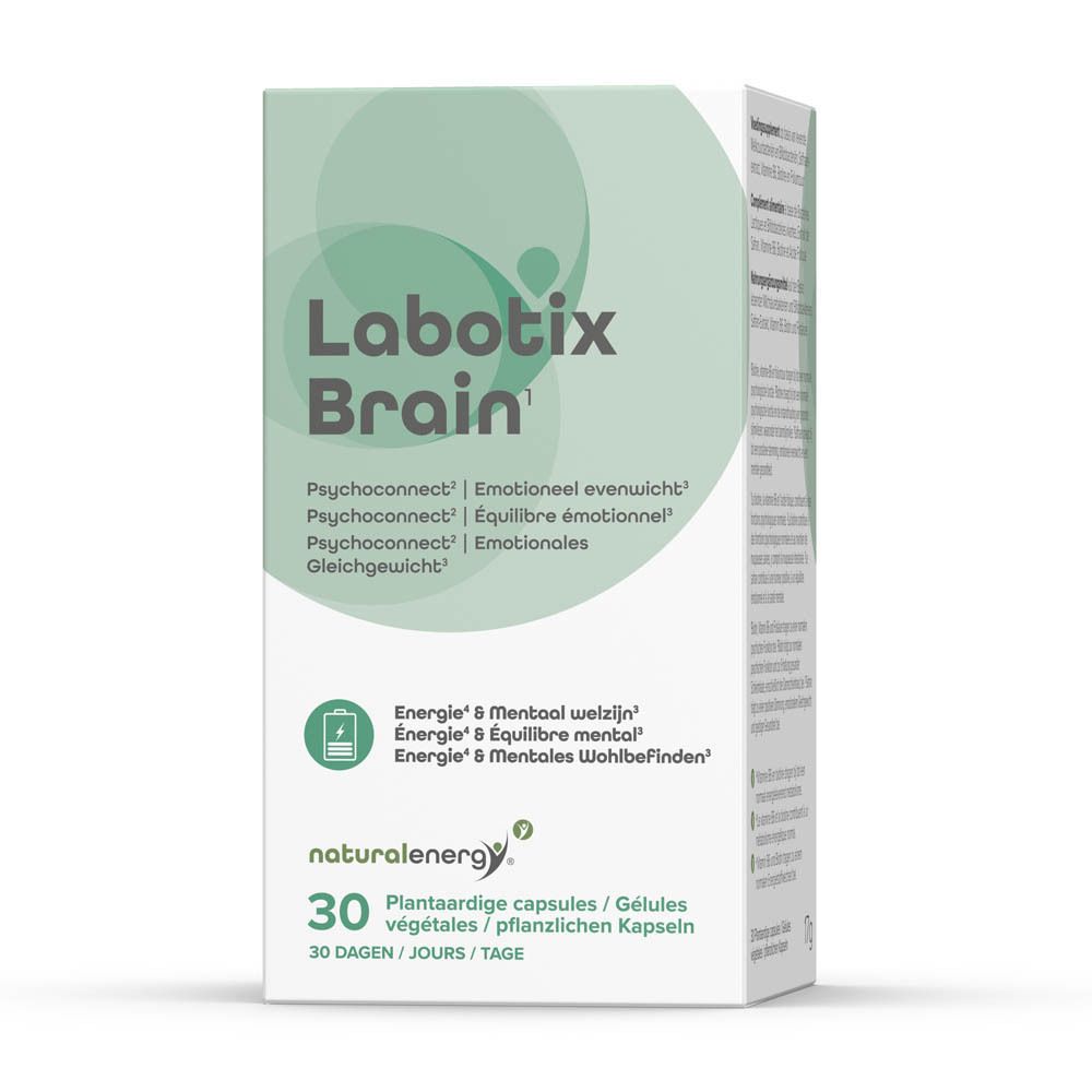 Natural Energy Labotix - Gélules pour le cerveau avec safran, biotine et probiotiques