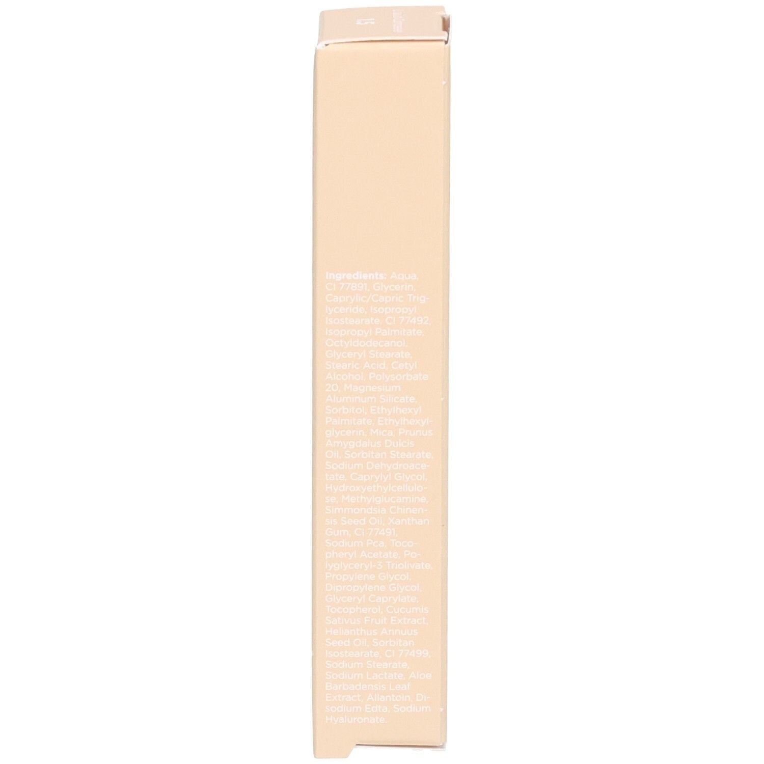 Seite der Cent Pur Cent Liquid Concealer Verpackung mit detaillierter Inhaltsstoffliste.