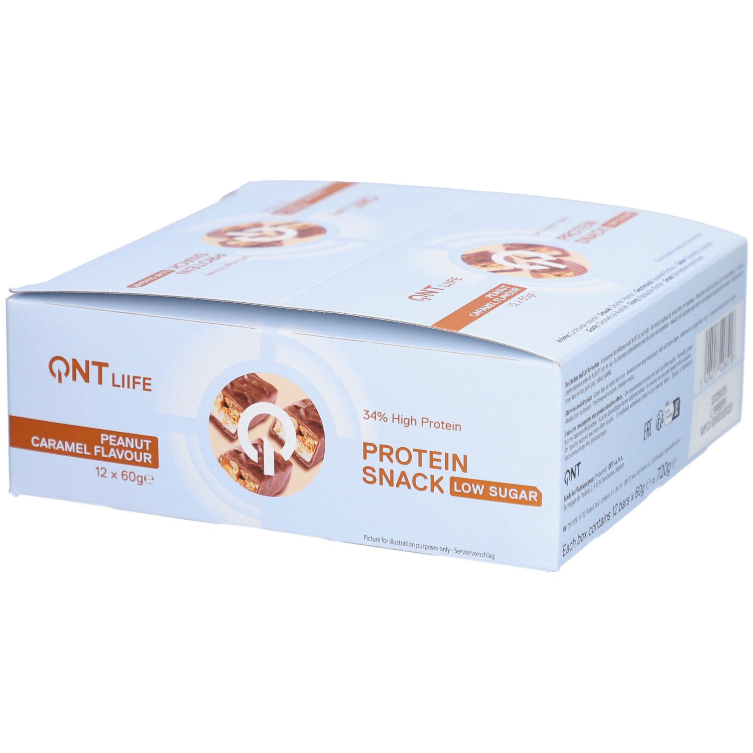 QNT Life Protein-Snack mit niedrigem Zuckergehalt Cacahuète-Karamell