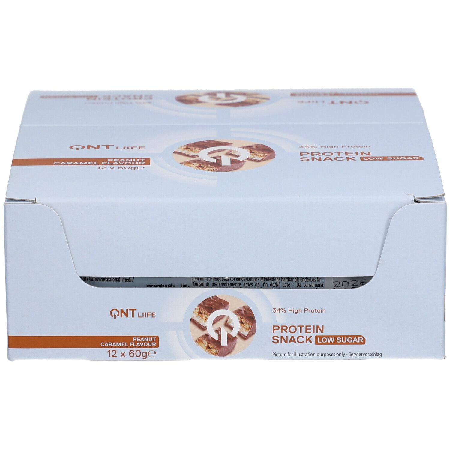 QNT Life Protein-Snack mit niedrigem Zuckergehalt Cacahuète-Karamell