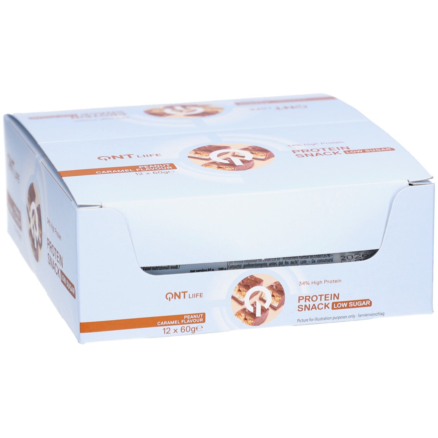 QNT Life Protein-Snack mit niedrigem Zuckergehalt Cacahuète-Karamell