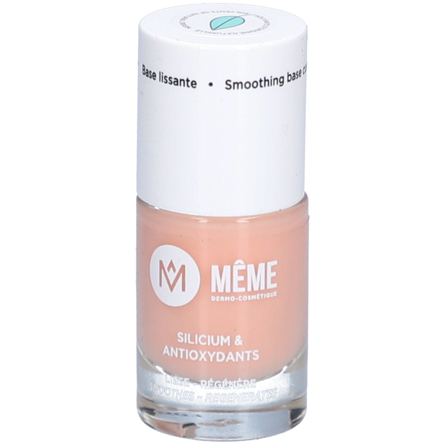 MEME Cosmetics Base lissante Vao. Flasche mit rosa Inhalt und weißem Deckel. Aufschrift: Silicium & Antioxidants.