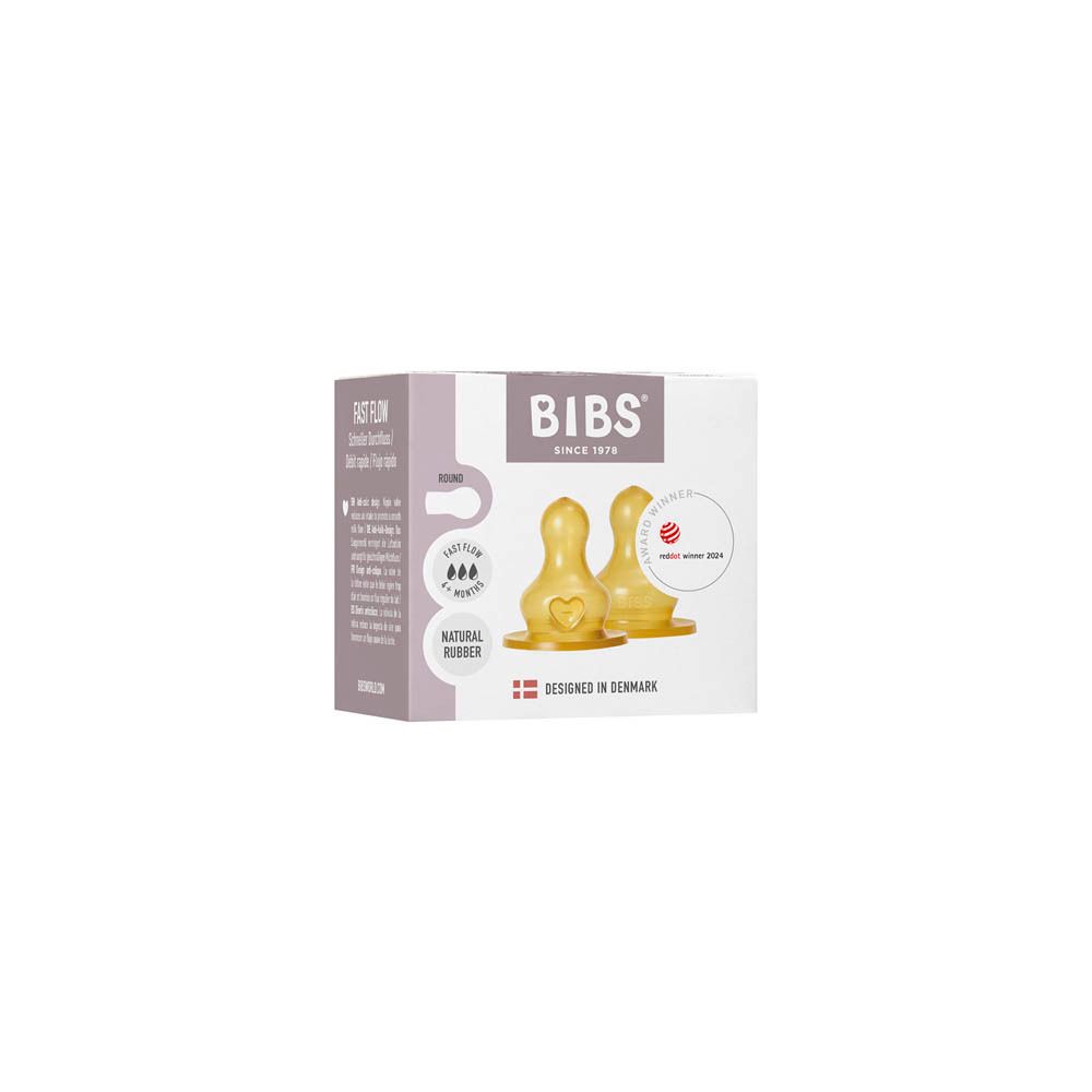 BIBS Tétines Biberon Latex Nipple 2 Pièces - Rapide