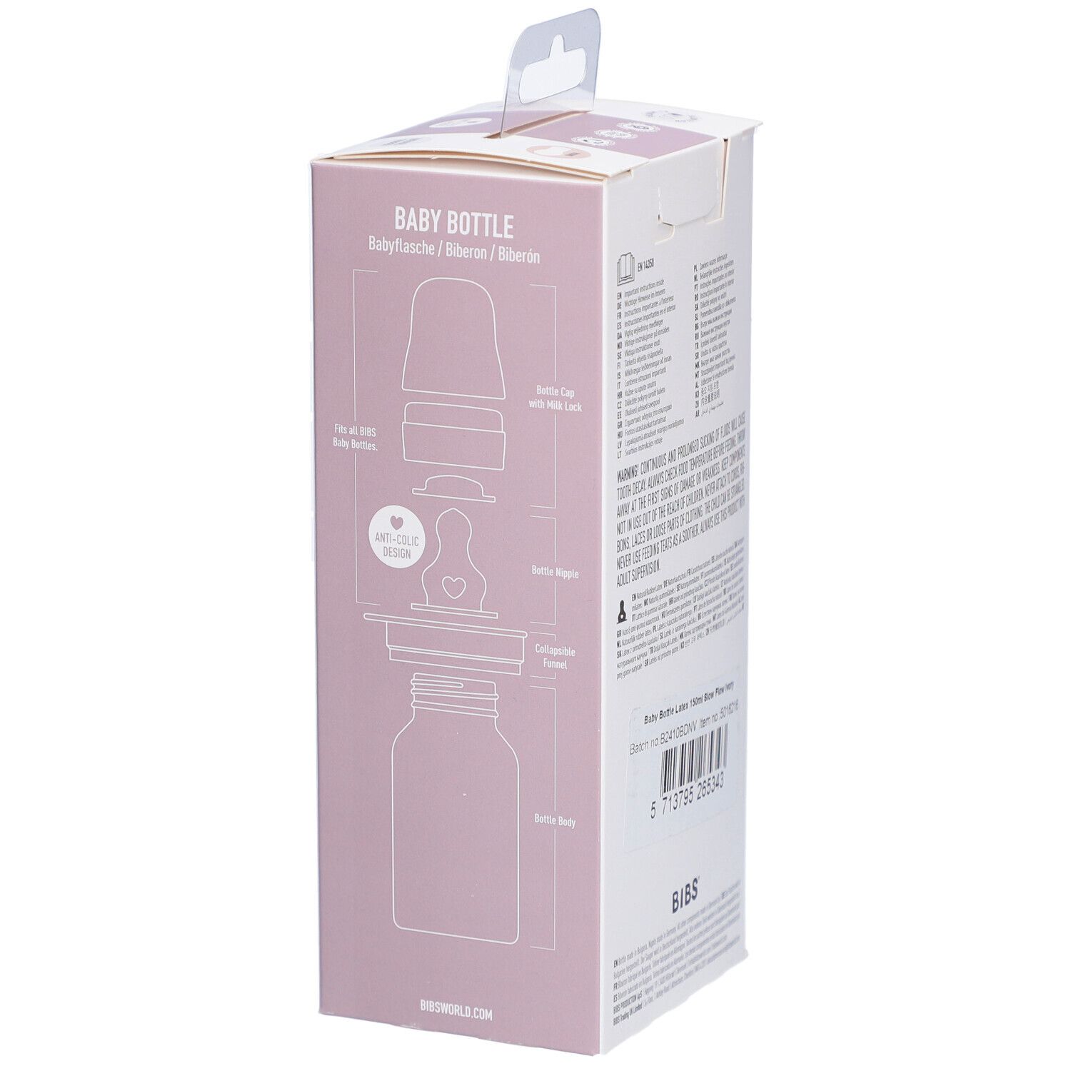 BIBS Baby Glasflasche Komplettset - Elfenbein