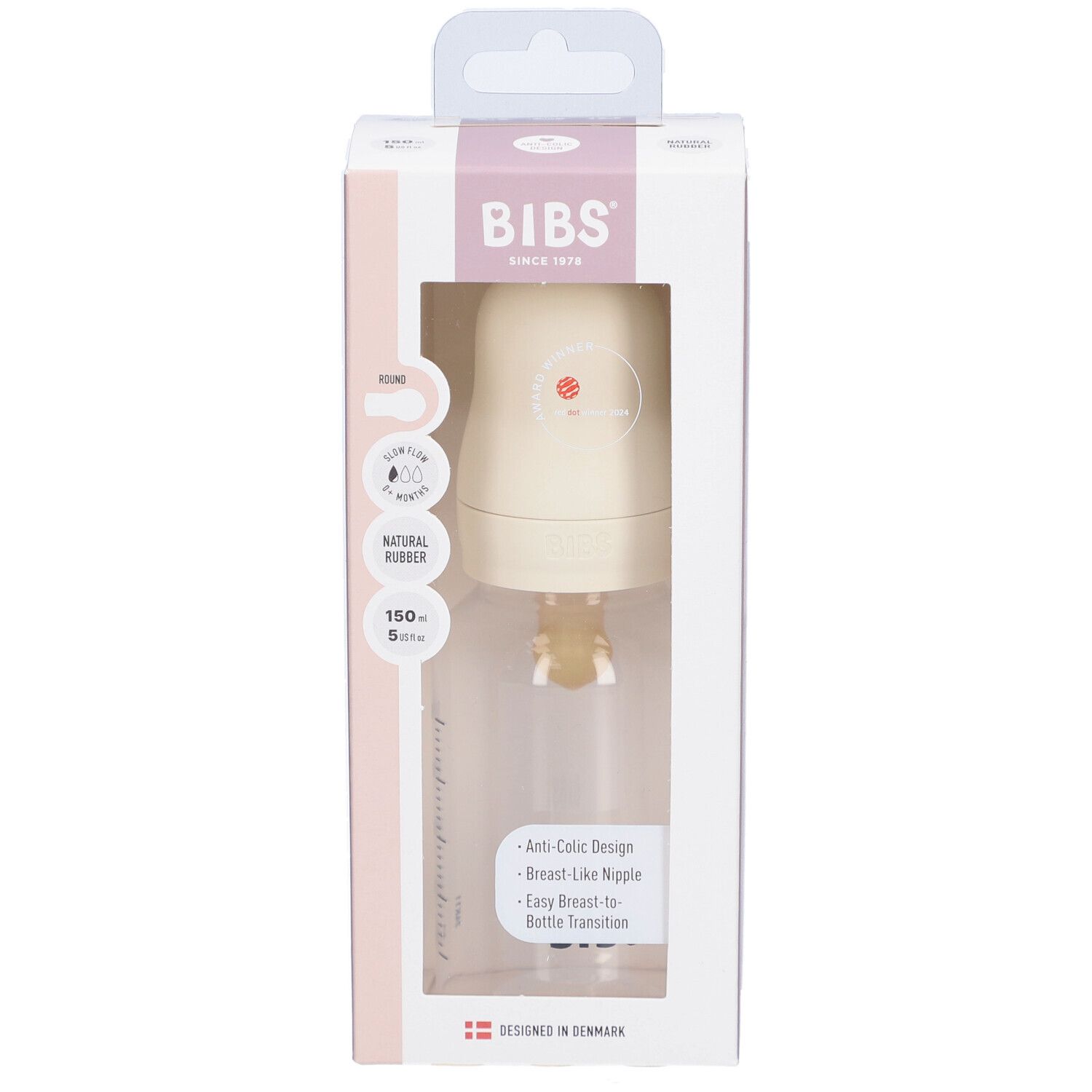 BIBS Baby Glasflasche Komplettset - Elfenbein